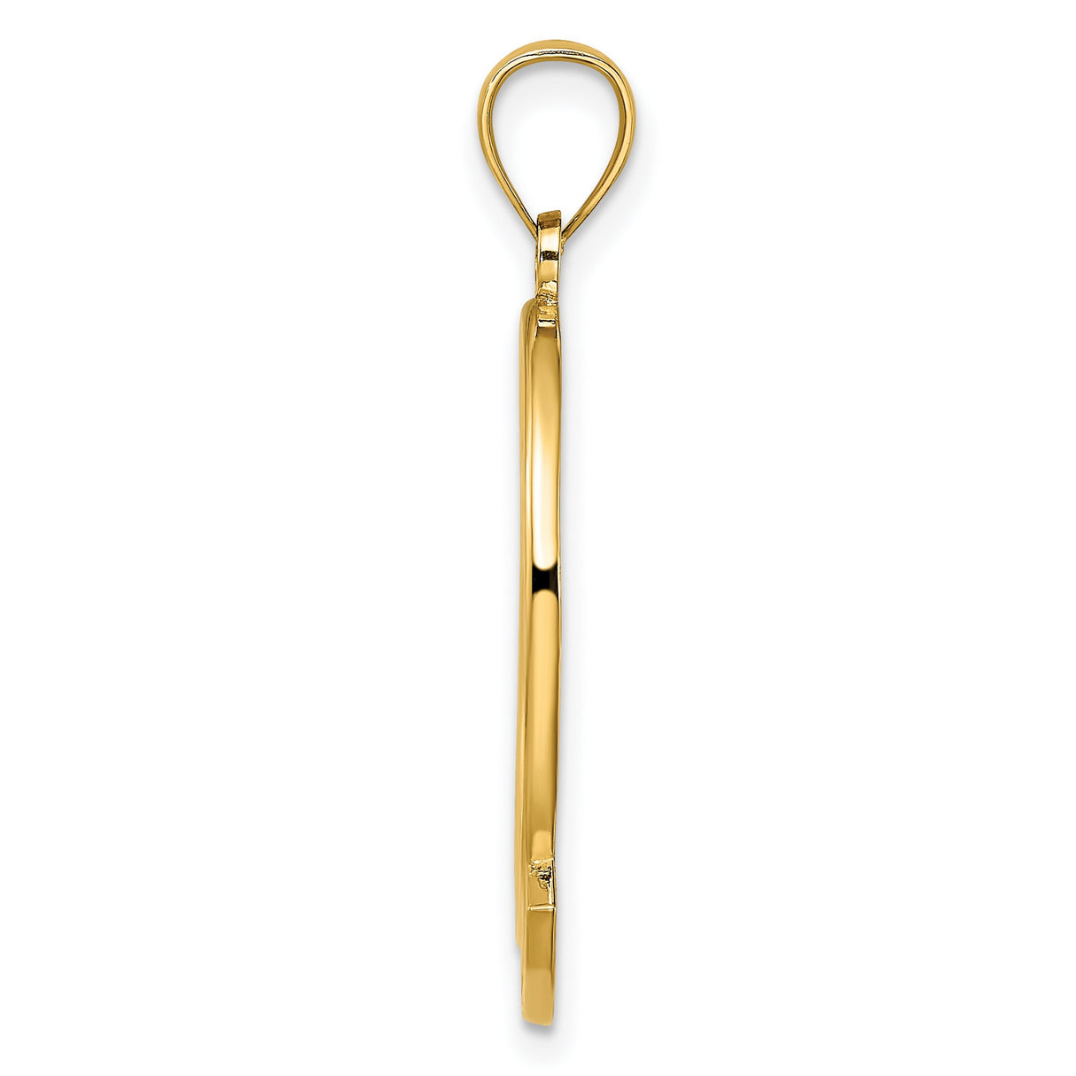 14k Yellow Gold Dolphin Pendant with Palm Tree, Ocean Waves, and Sun Design