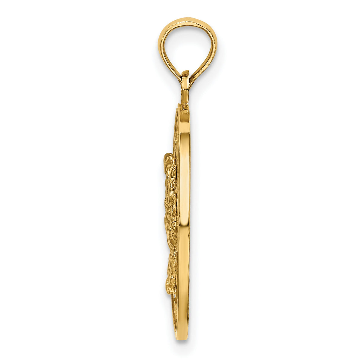 14k Yellow Gold Crab Pendant with Turks and Caicos Engraving, Nautical Island Jewelry