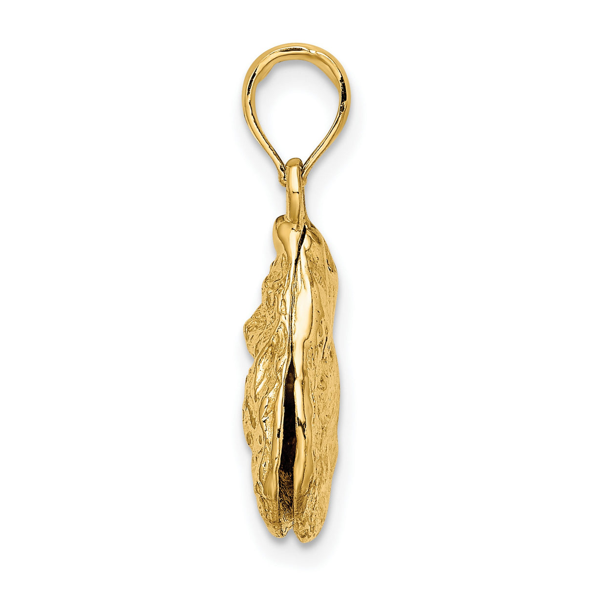 14k Yellow Gold Pendant, Nugget Style Textured Abstract Design for Men and Unisex Wear