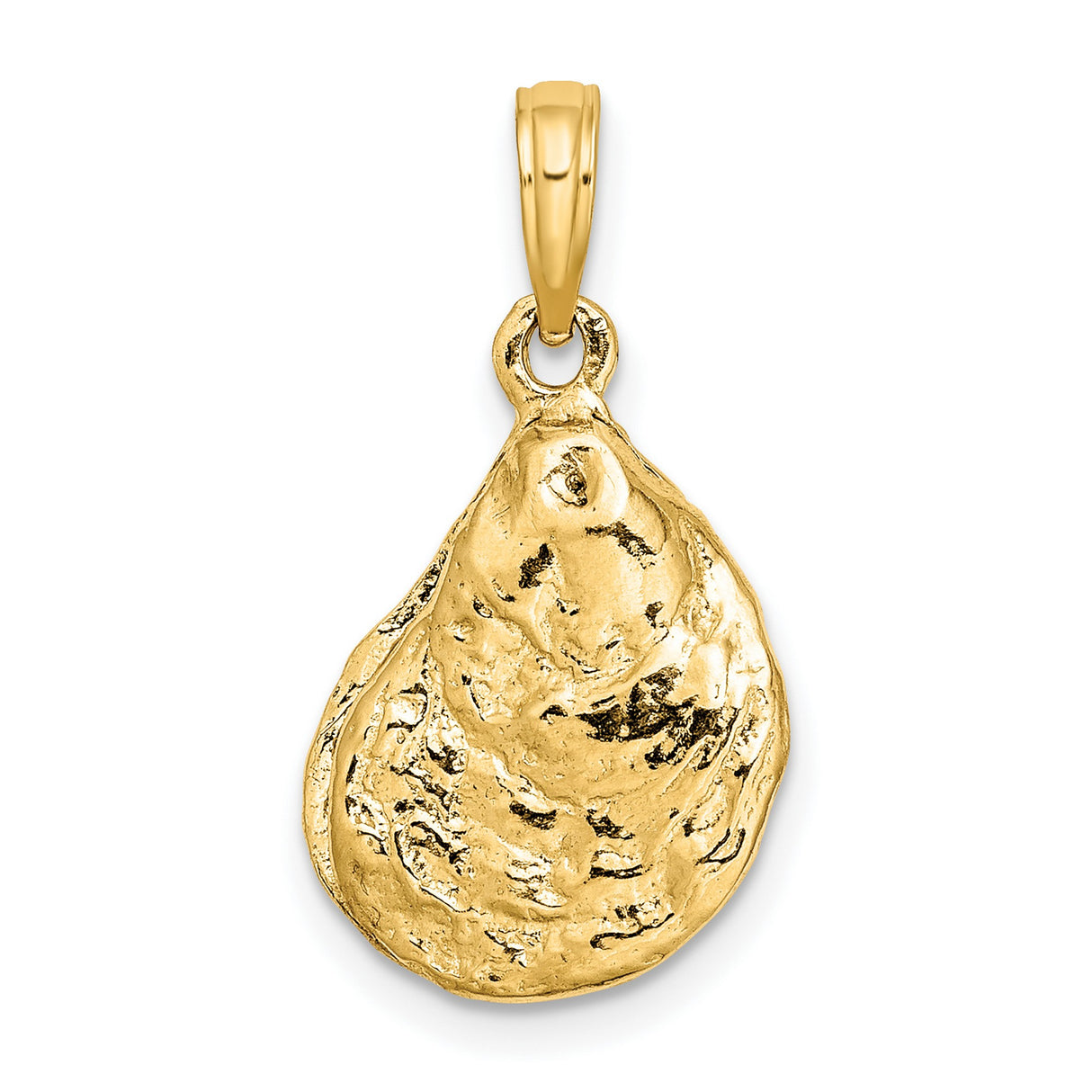 14k Yellow Gold Pendant, Nugget Style Textured Abstract Design for Men and Unisex Wear