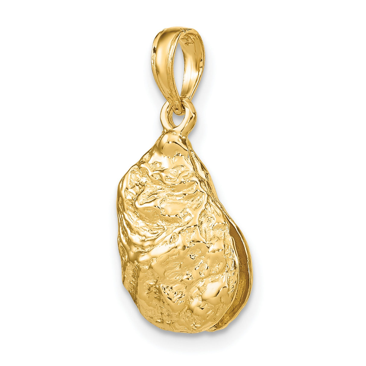14k Yellow Gold Pendant, Nugget Style Textured Abstract Design for Men and Unisex Wear