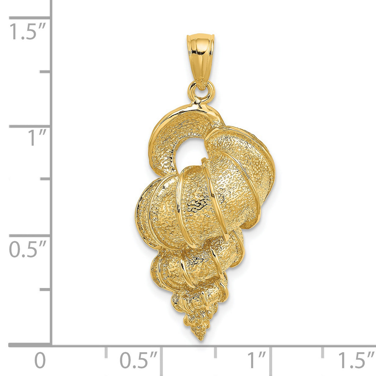 14k Yellow Gold Seashell Pendant with Conch Shell Design, Ocean-Inspired Coastal Charm