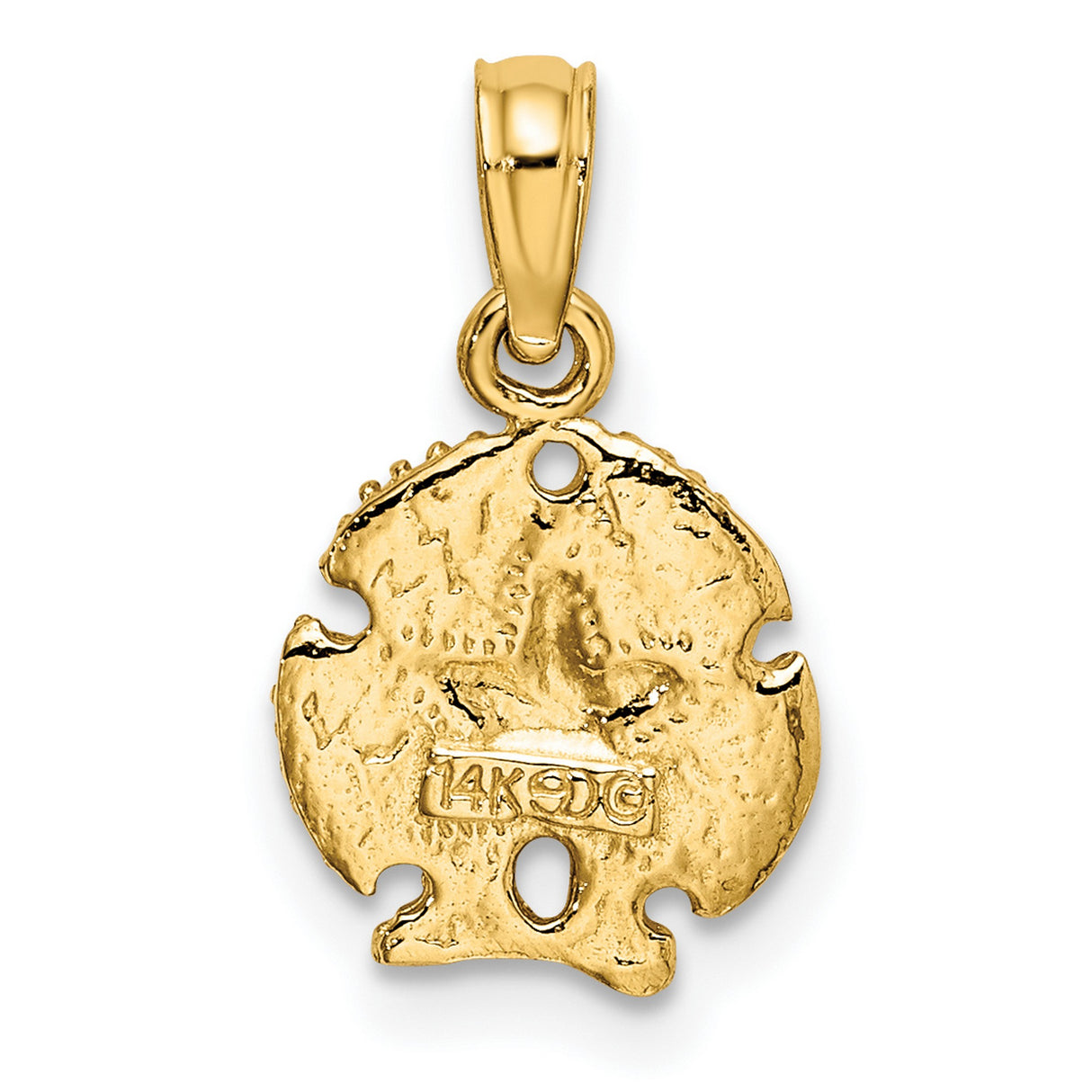 14k Yellow Gold Pendant with Textured Ancient Coin Design and Stylized Cross Motif
