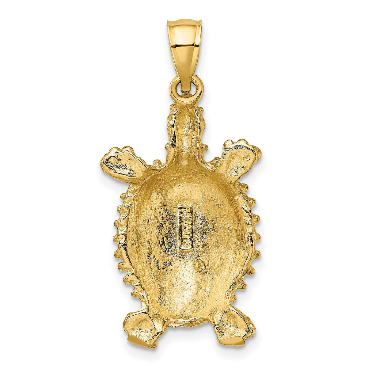 14k Yellow Gold Turtle Pendant, Detailed Tortoise Design Symbolizing Longevity and Wisdom