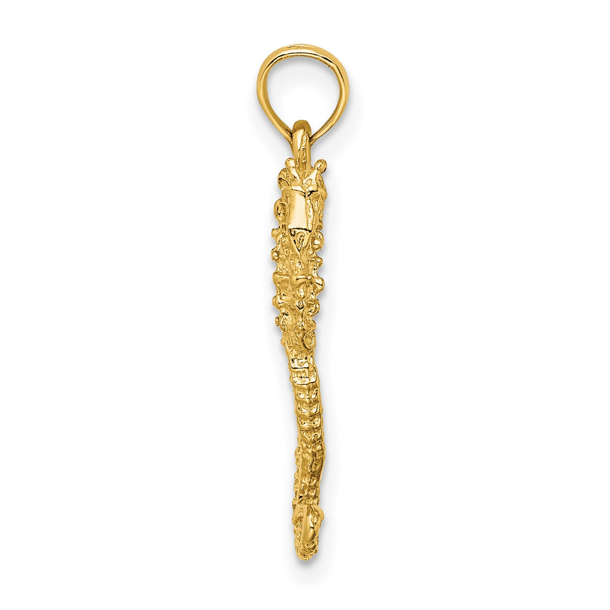 14k Yellow Gold Seahorse Pendant, Coastal Nautical Charm with Ocean-Inspired Design for Women