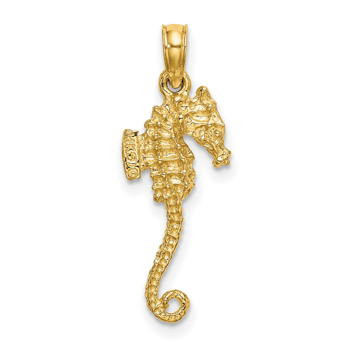 14k Yellow Gold Seahorse Pendant, Coastal Nautical Charm with Ocean-Inspired Design for Women