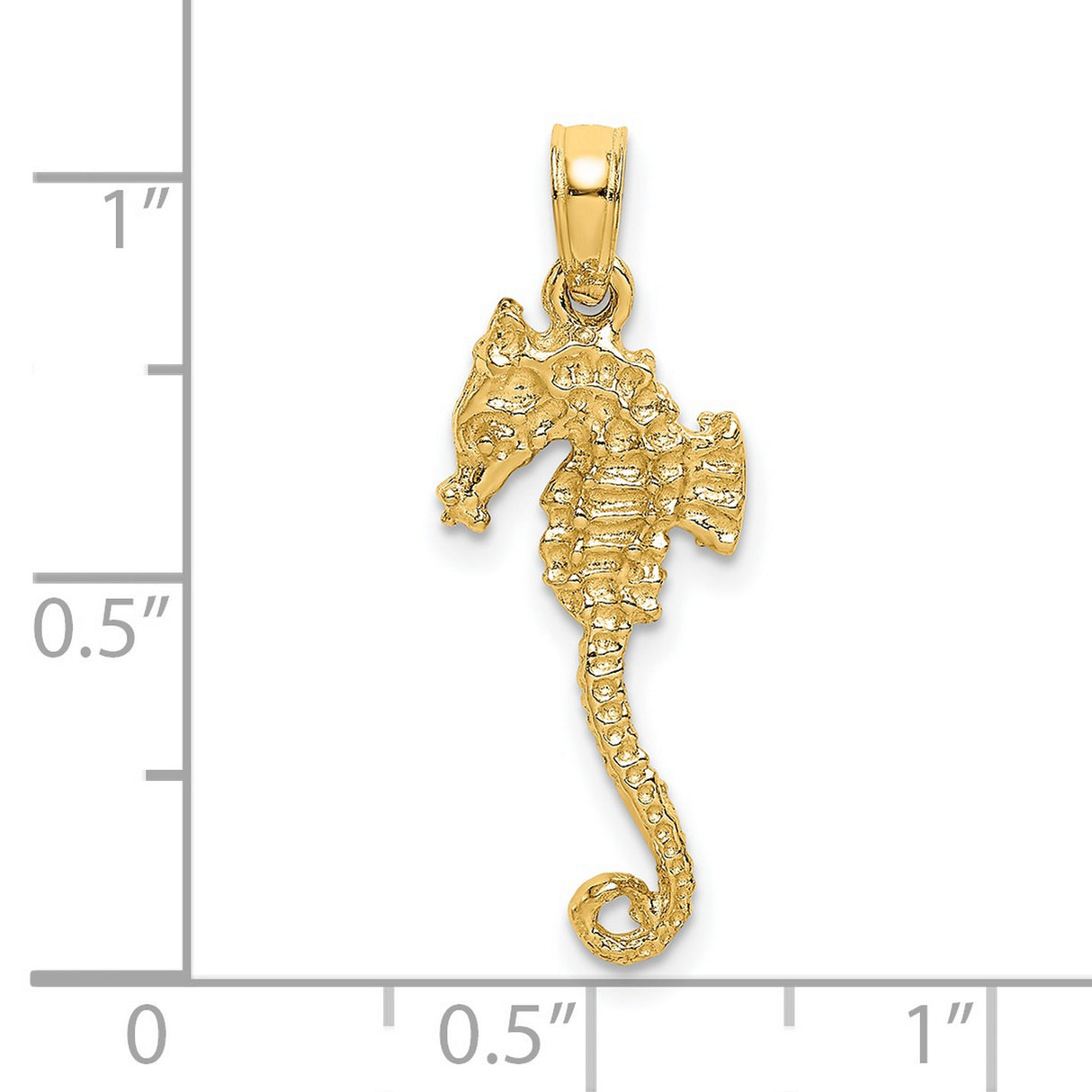 14k Yellow Gold Seahorse Pendant, Coastal Nautical Charm with Ocean-Inspired Design for Women