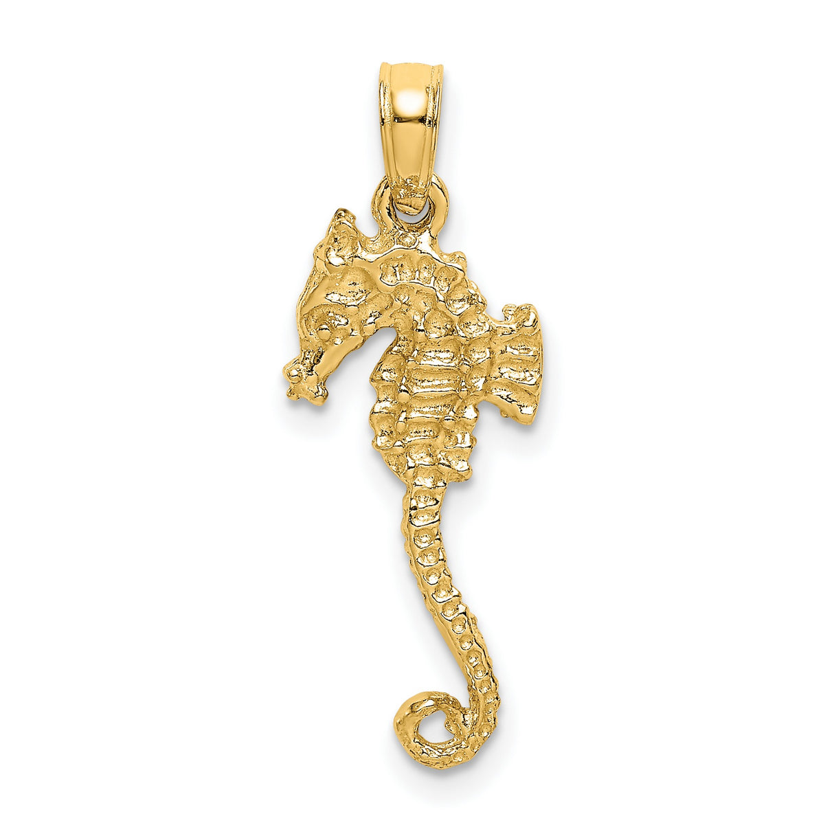 14k Yellow Gold Seahorse Pendant, Coastal Nautical Charm with Ocean-Inspired Design for Women