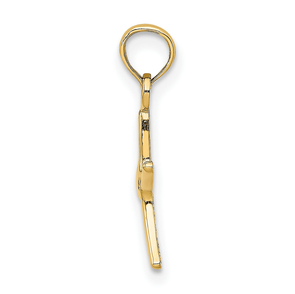 14k Yellow Gold Starfish Pendant, Polished Ocean Theme Charm for Women