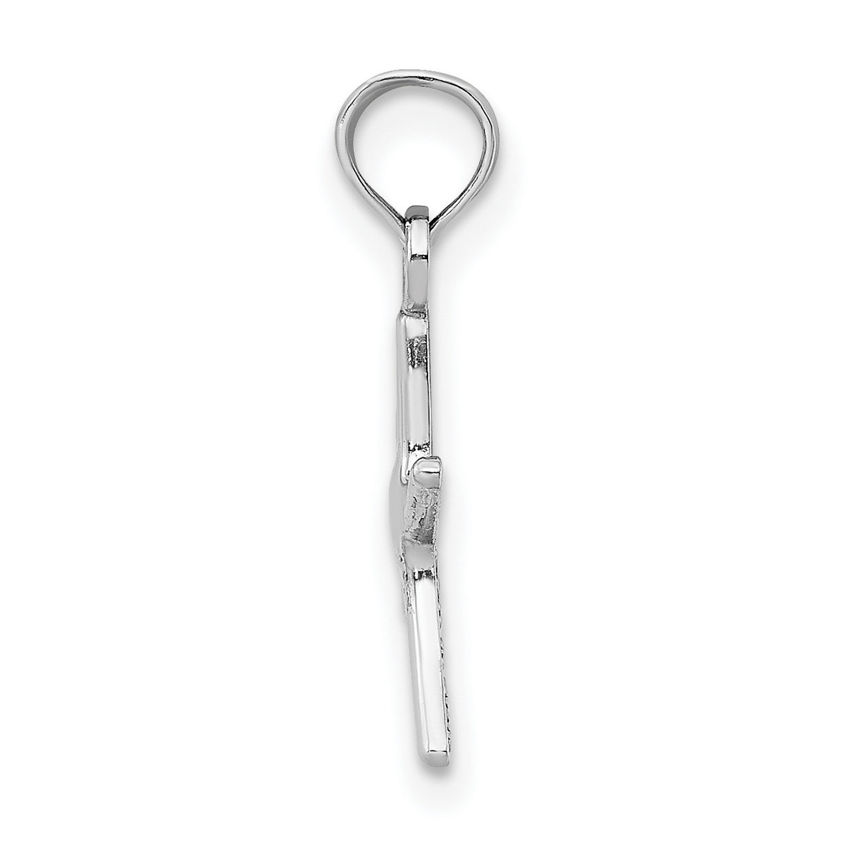 14k White Gold Starfish Pendant, Polished Nautical Charm with Coastal Style for Women