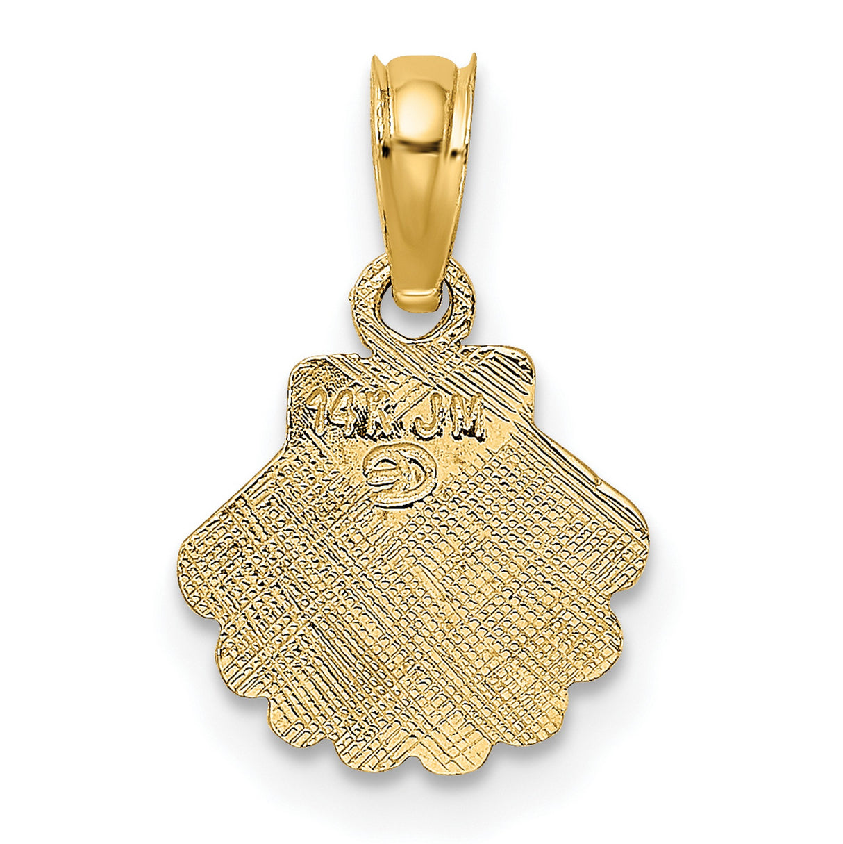 14k Yellow Gold Scallop Shell Pendant, Camino de Santiago Symbol, Christian Travel Charm