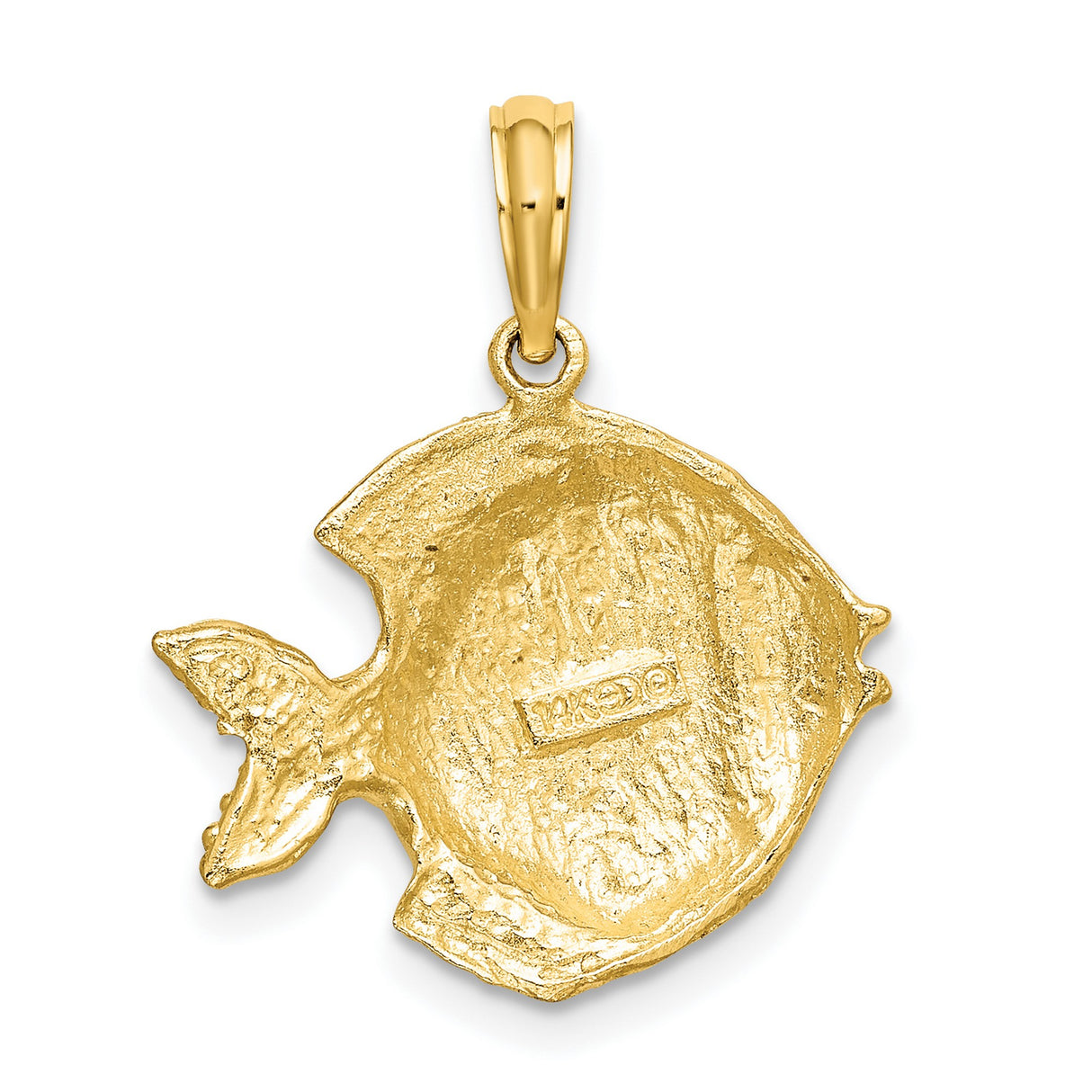 14k Yellow Gold Fish Pendant, Detailed Tropical Marine Life Charm, Nautical Beach Theme