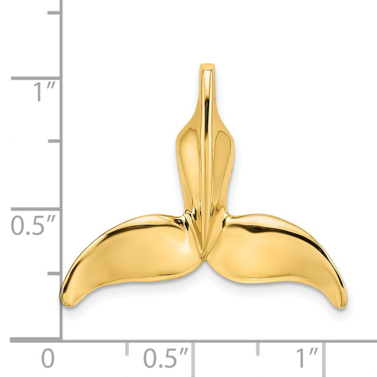 14k Yellow Gold Whale Tail Pendant, Nautical Unisex Jewelry with Ocean Symbolism