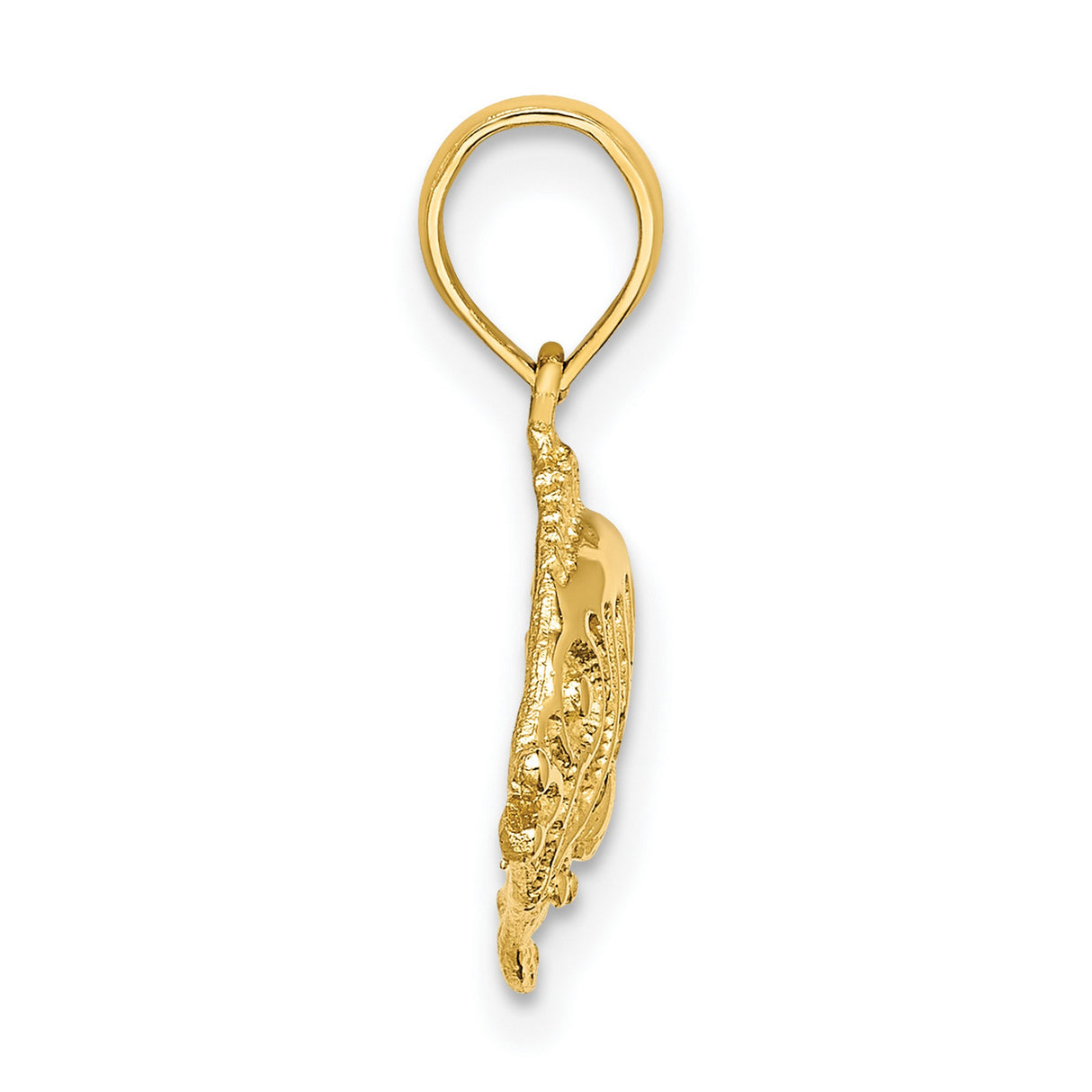 14k Yellow Gold Tropical Fish Pendant, Detailed Ocean Theme Jewelry for Women or Unisex Wear