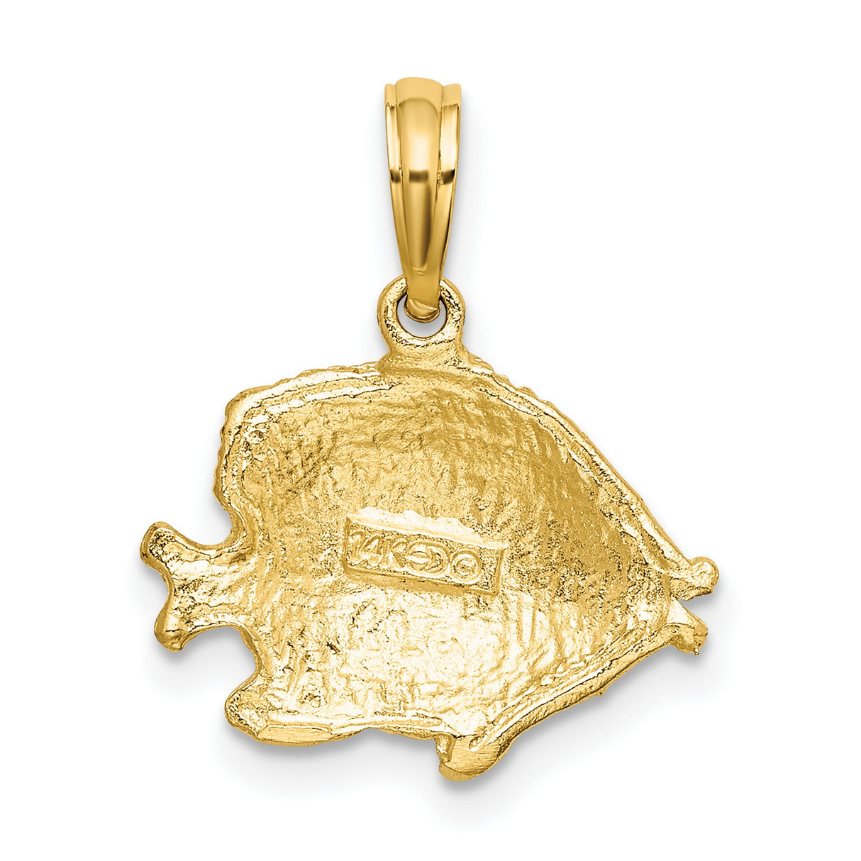 14k Yellow Gold Tropical Fish Pendant, Detailed Ocean Theme Jewelry for Women or Unisex Wear