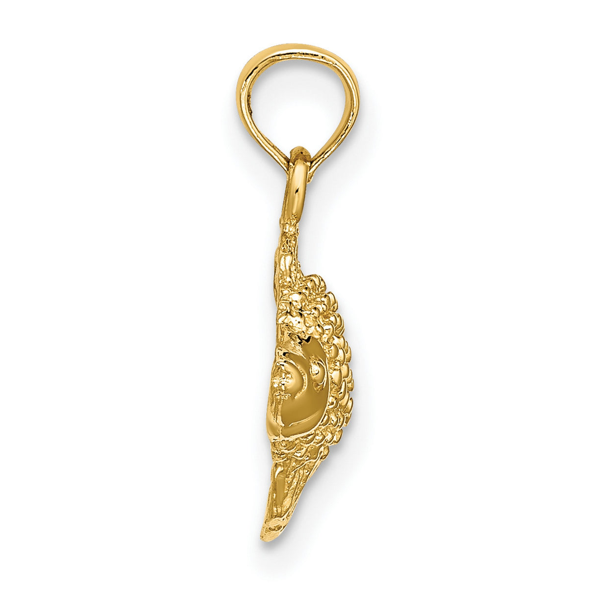 14k Yellow Gold Fish Pendant, Detailed Scales and Fins, Pisces Zodiac Ocean Theme Charm