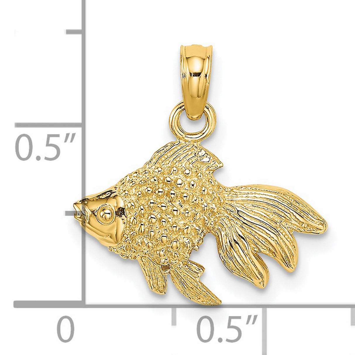 14k Yellow Gold Fish Pendant, Detailed Scales and Fins, Pisces Zodiac Ocean Theme Charm