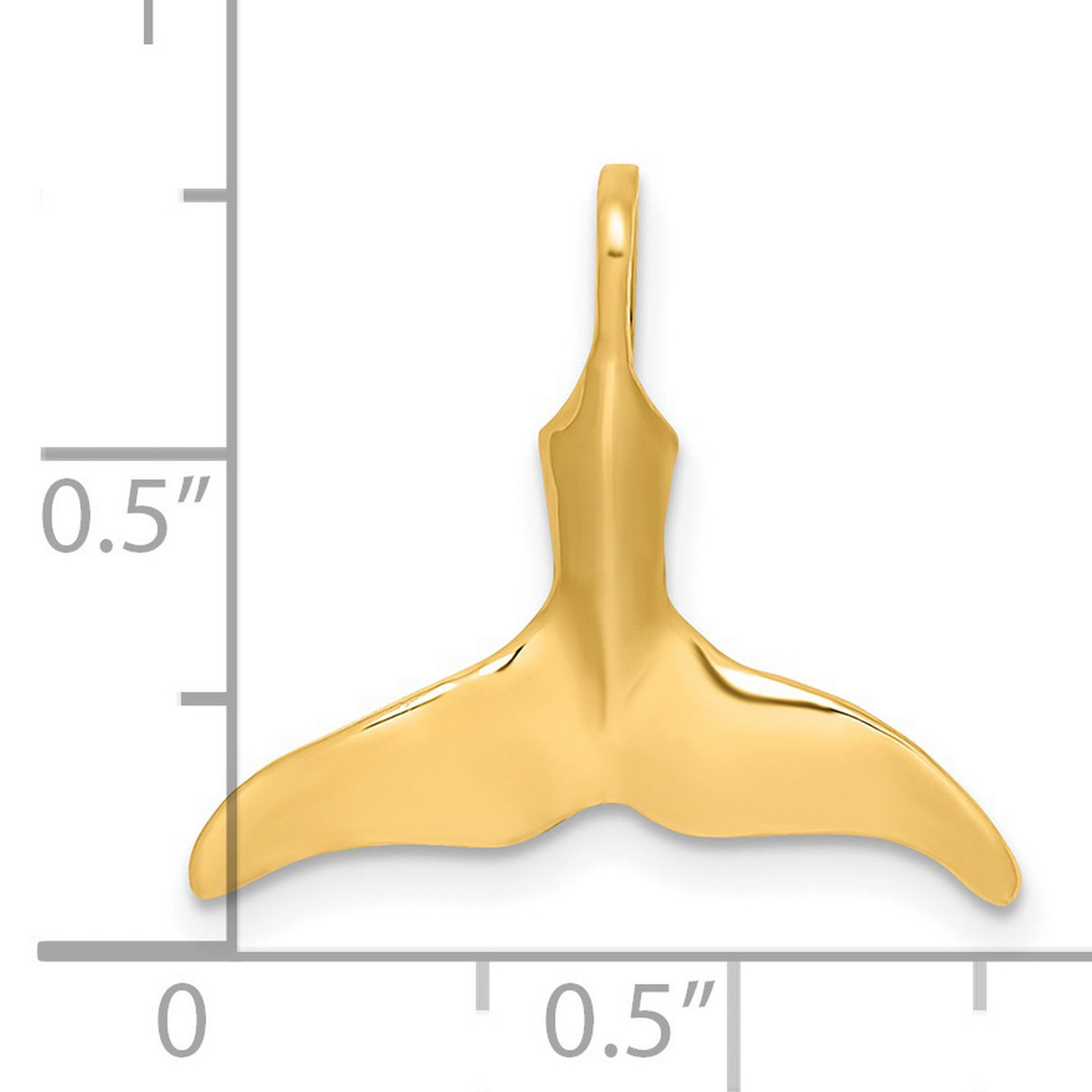 14k Yellow Gold Whale Tail Pendant, Minimalist Nautical Charm for Women or Unisex