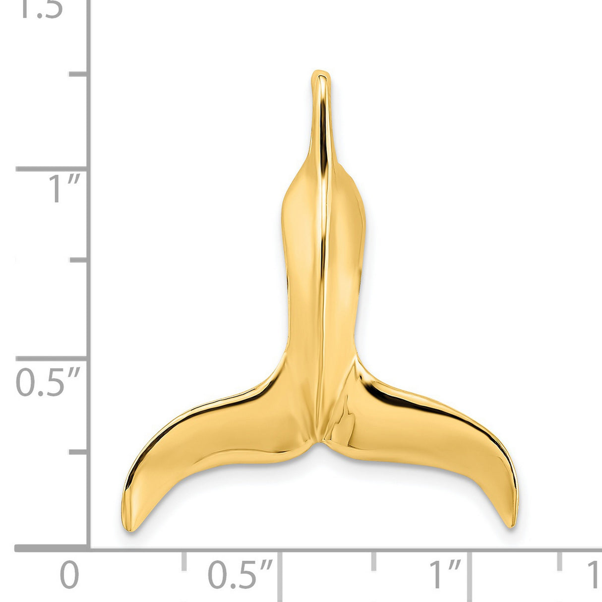 14k Yellow Gold Whale Tail Pendant, Nautical Ocean Charm, Boho Coastal Theme Jewelry