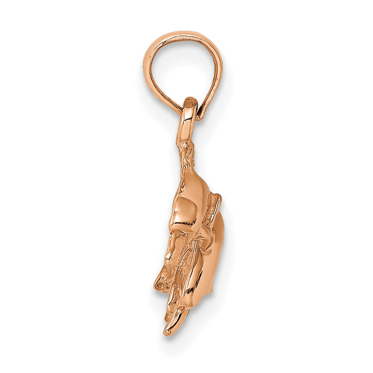 14k Rose Gold Dolphin Pendant with Two Dolphins, Ocean and Marine Life Theme