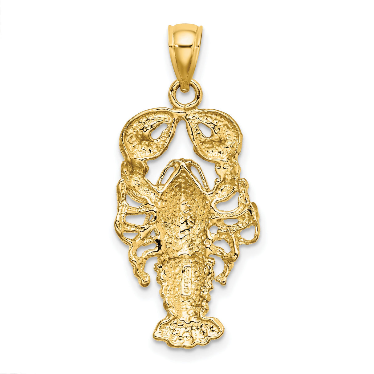 14k Yellow Gold Lobster Pendant, Detailed Nautical Crustacean Design for Ocean Lovers