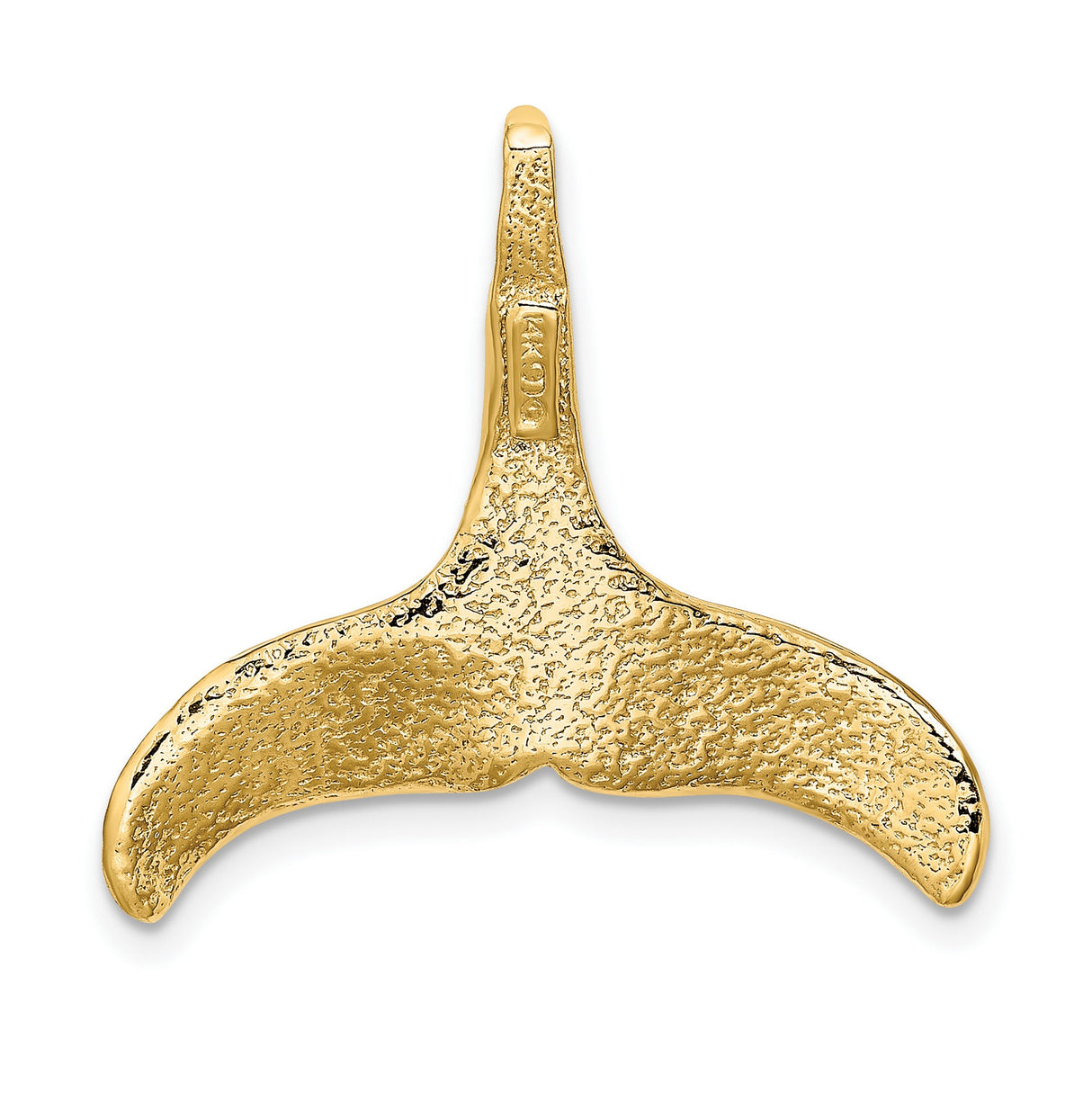 14k Yellow Gold Whale Tail Pendant, Nautical Ocean Charm for Men or Women