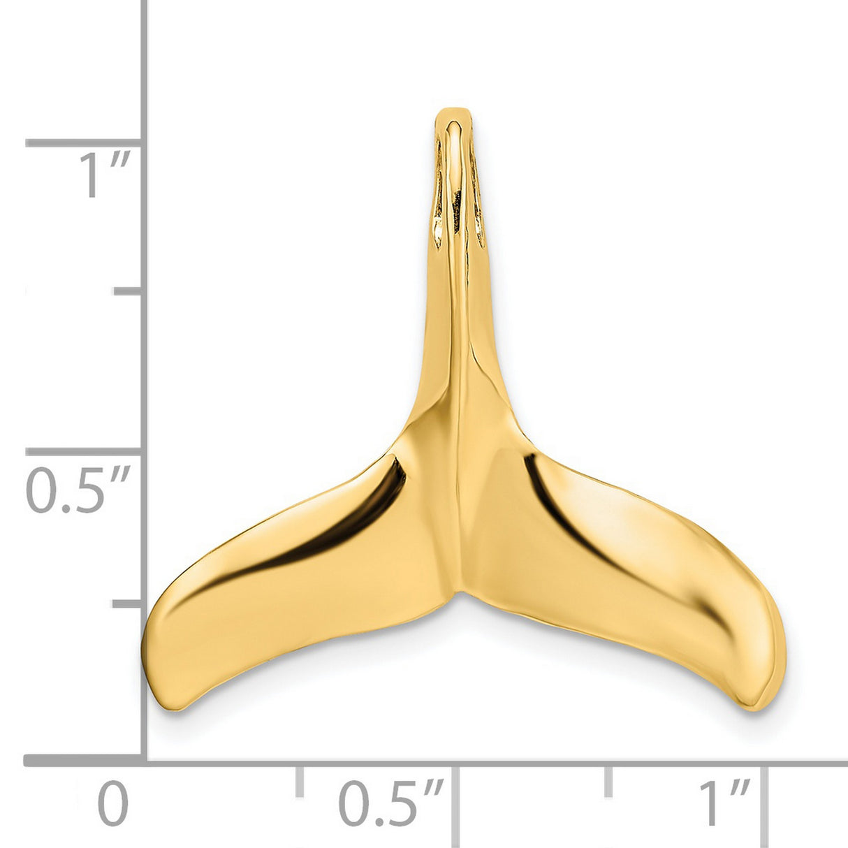 14k Yellow Gold Whale Tail Pendant, Nautical Ocean Charm for Men or Women