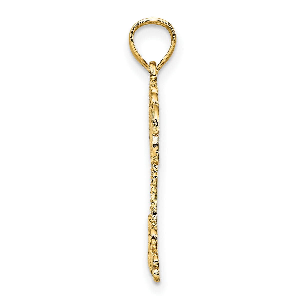 14k Yellow Gold Palm Tree Pendant with Grand Caymans Engraving, Tropical Vacation Charm