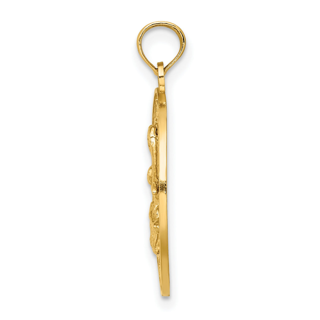 14k Yellow Gold Pendant, Pelican on Piling Design, Lauderdale by the Sea Coastal Theme