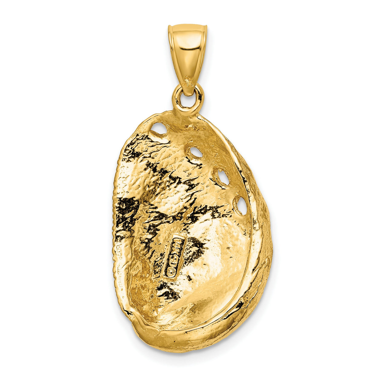 14k Yellow Gold Seashell Pendant with Abalone Shell, Nautical Beach-Inspired Jewelry for Women