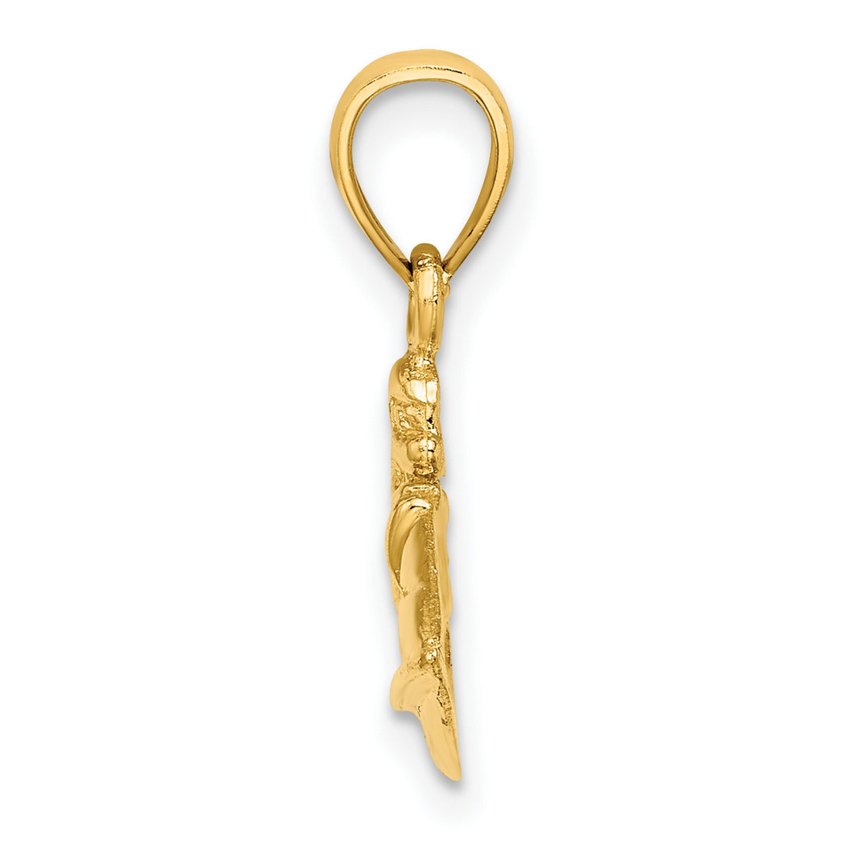 14k Yellow Gold Jet Ski Rider Pendant, Nautical Summer Charm with Motion Detail