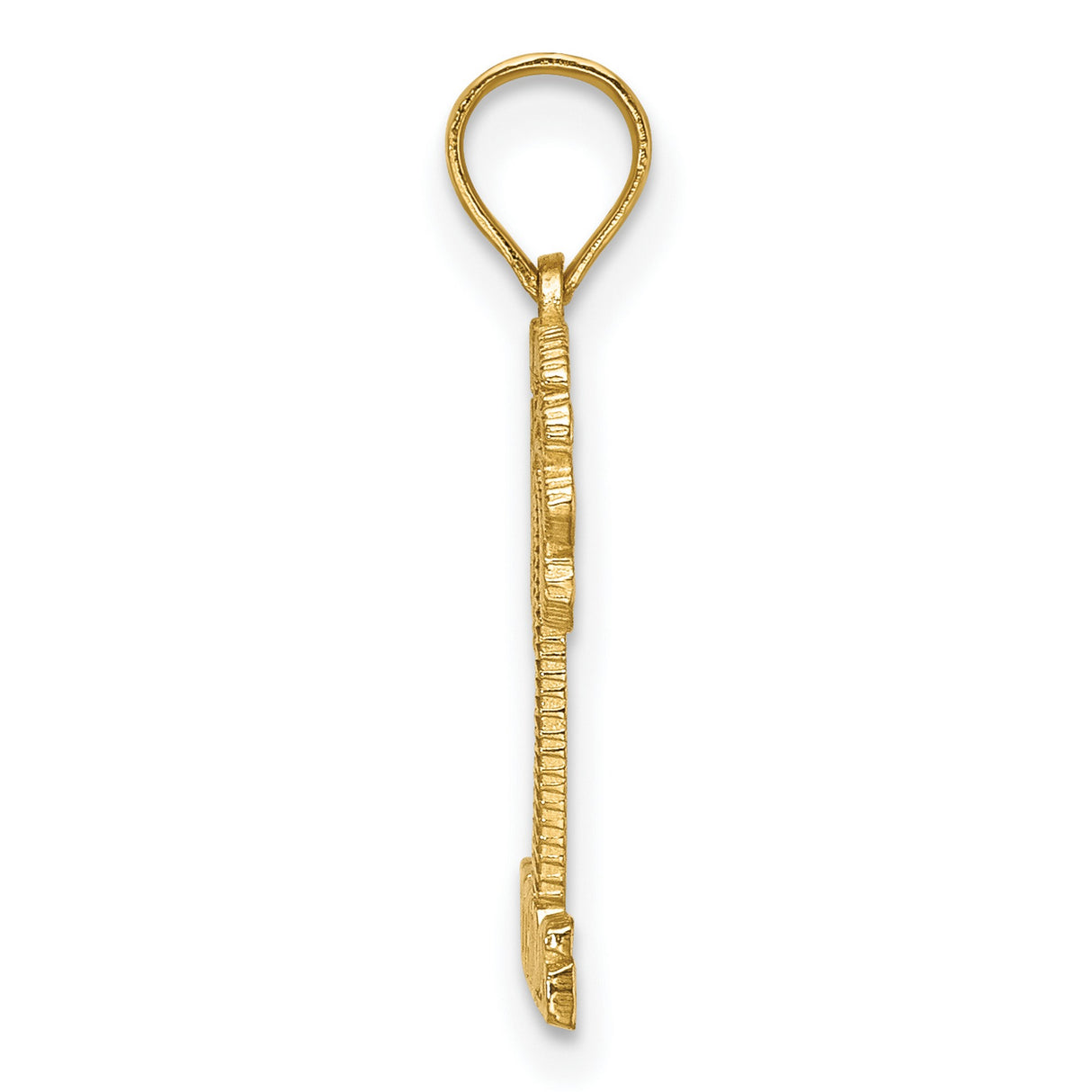 14k Yellow Gold Palm Tree Pendant with St Thomas Text, Caribbean Travel Charm