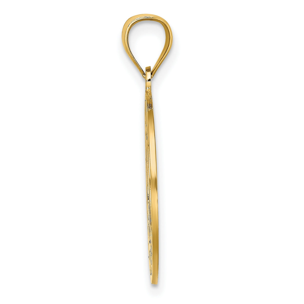 14k Yellow Gold Dolphin Pendant with Saint Thomas Text, Nautical Ocean Life Charm