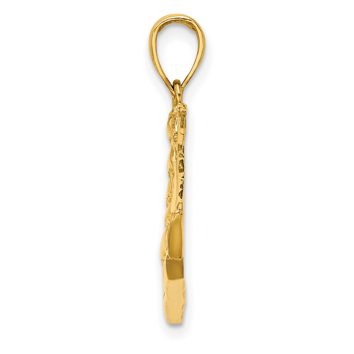 14k Yellow Gold Sailing Ship Pendant, Nautical Tall Ship Design, Maritime Style for Men or Unisex