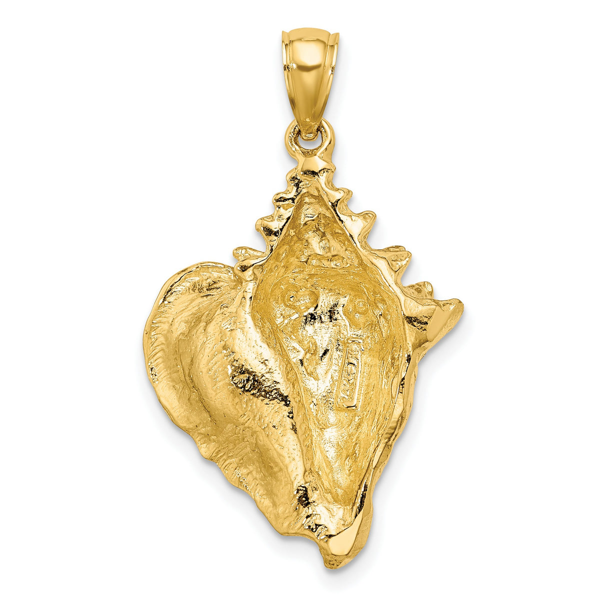 14k Yellow Gold Conch Pendant, Ocean-Inspired Shell Charm, Nautical Beachwear Jewelry for Women
