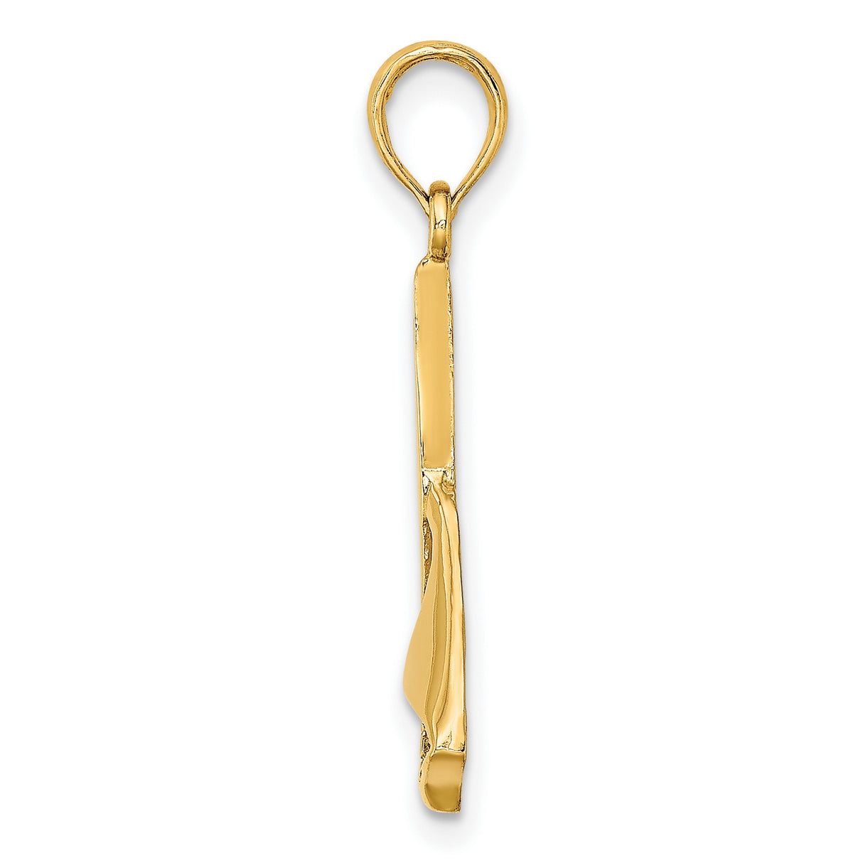14k Yellow Gold Sailboat Pendant with Detailed Sail Design, Nautical Maritime Charm