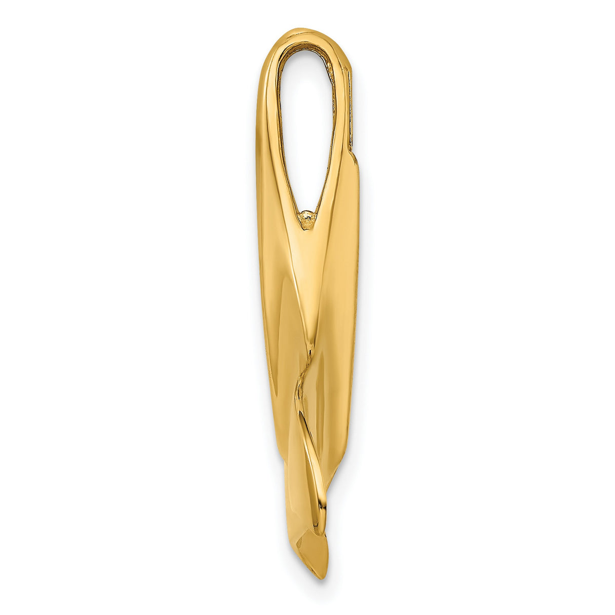 14k Yellow Gold Whale Tail Pendant, Nautical Ocean Theme Charm, Unisex Coastal Jewelry
