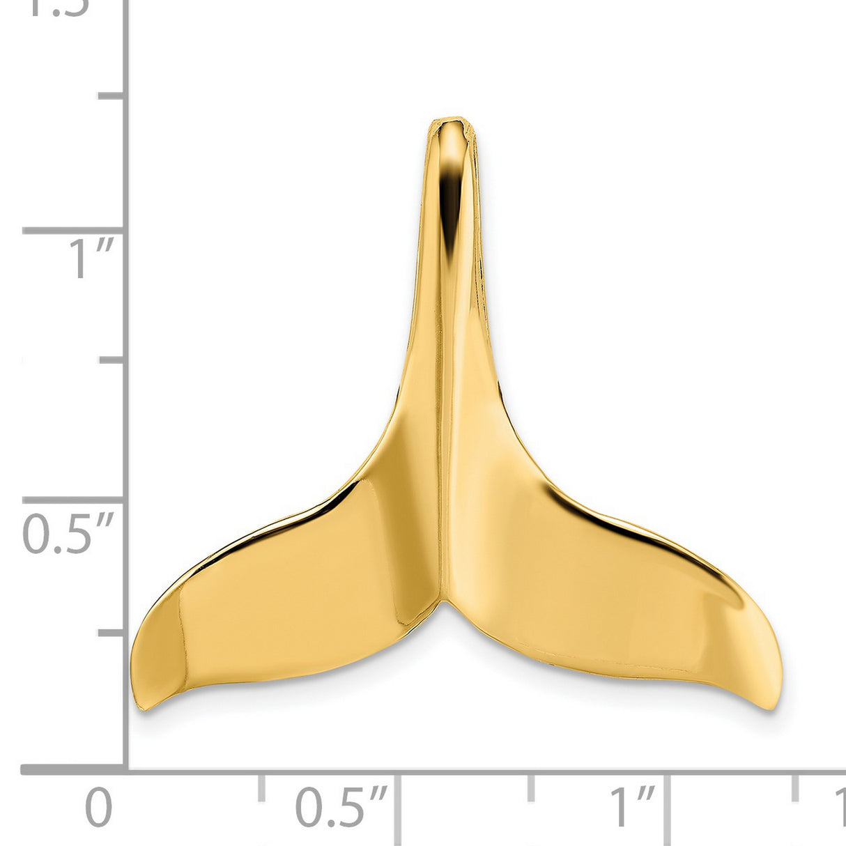 14k Yellow Gold Whale Tail Pendant, Nautical Ocean Theme Charm, Unisex Coastal Jewelry