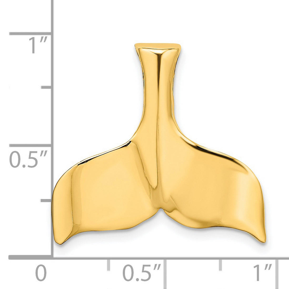 14k Yellow Gold Whale Tail Pendant, Nautical Ocean Symbol, Nature-Inspired Coastal Design