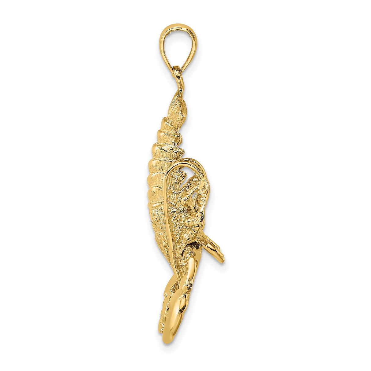 14k Yellow Gold Lobster Pendant, Nautical Crustacean Charm with Ocean Theme for Men and Women