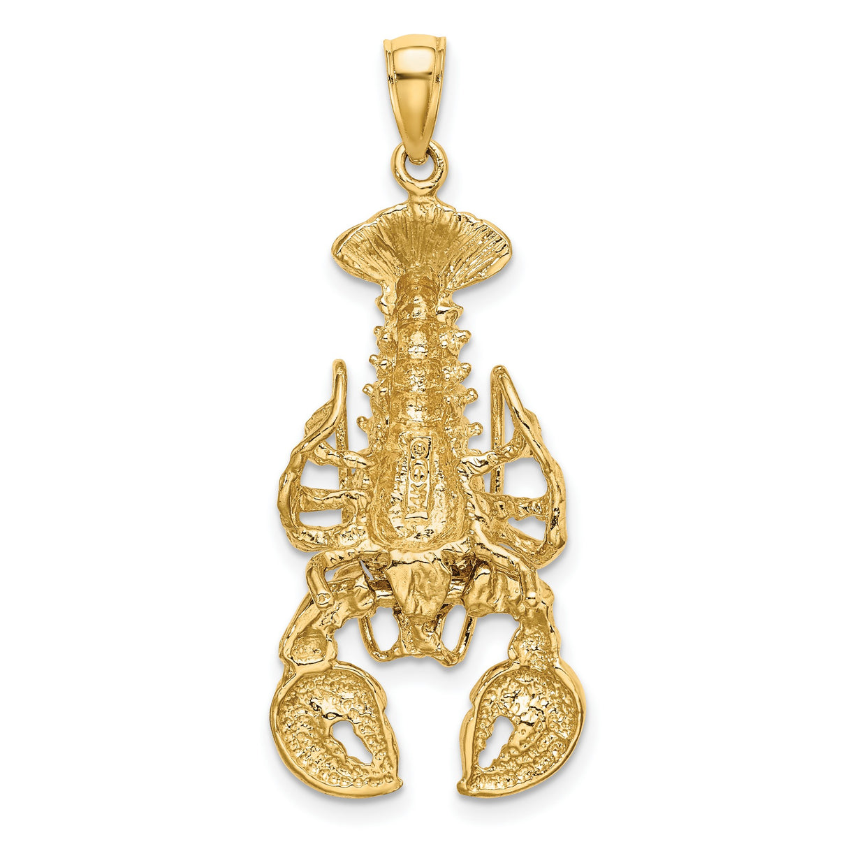 14k Yellow Gold Lobster Pendant, Nautical Crustacean Charm with Ocean Theme for Men and Women