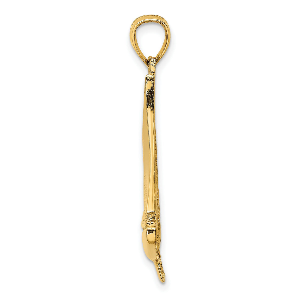 14k Yellow Gold Sailboat Pendant with Open Sail Design, Nautical Charm for Boating Enthusiasts