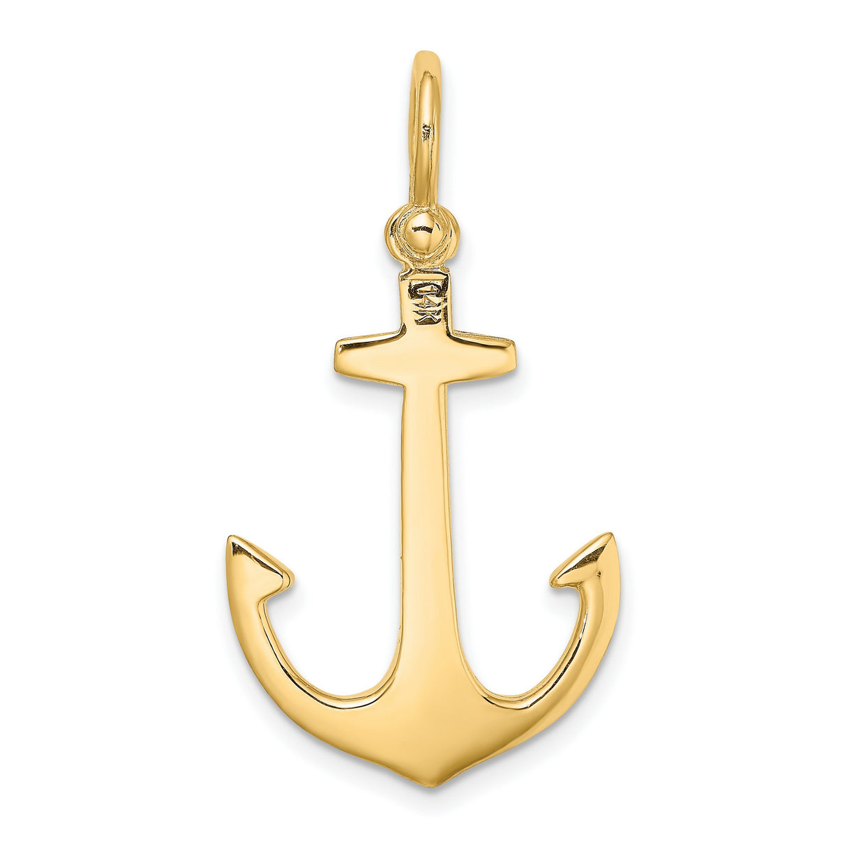 14k Yellow Gold Anchor Pendant, Nautical Faith Symbol, Unisex Christian Charm