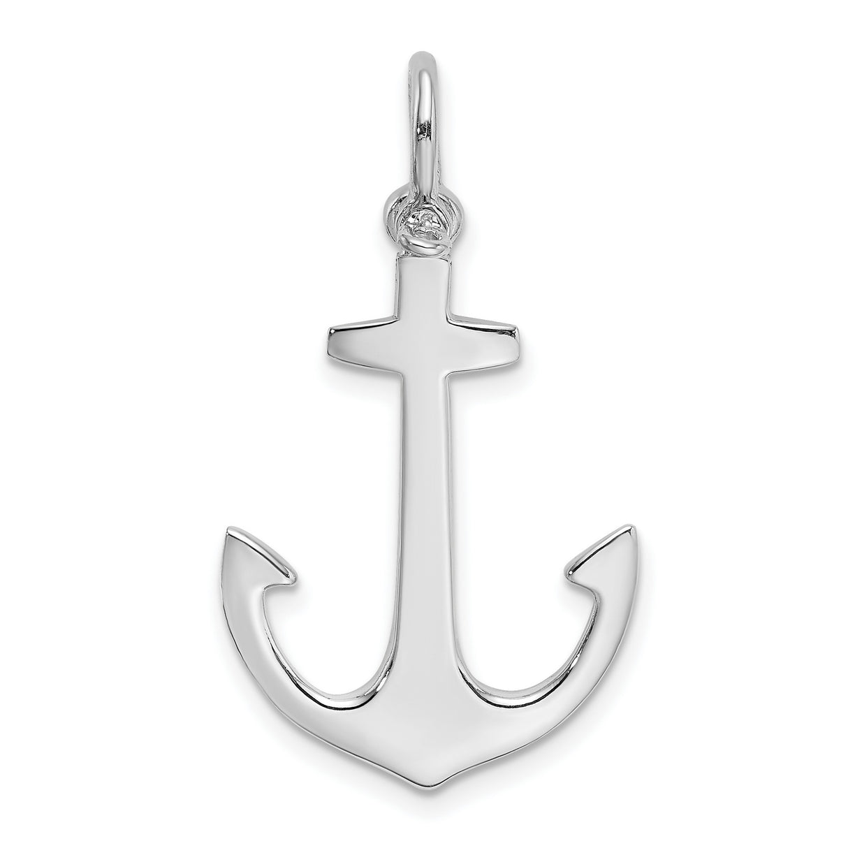 14k White Gold Anchor Cross Pendant with Hidden Christian Cross, Nautical Religious Charm