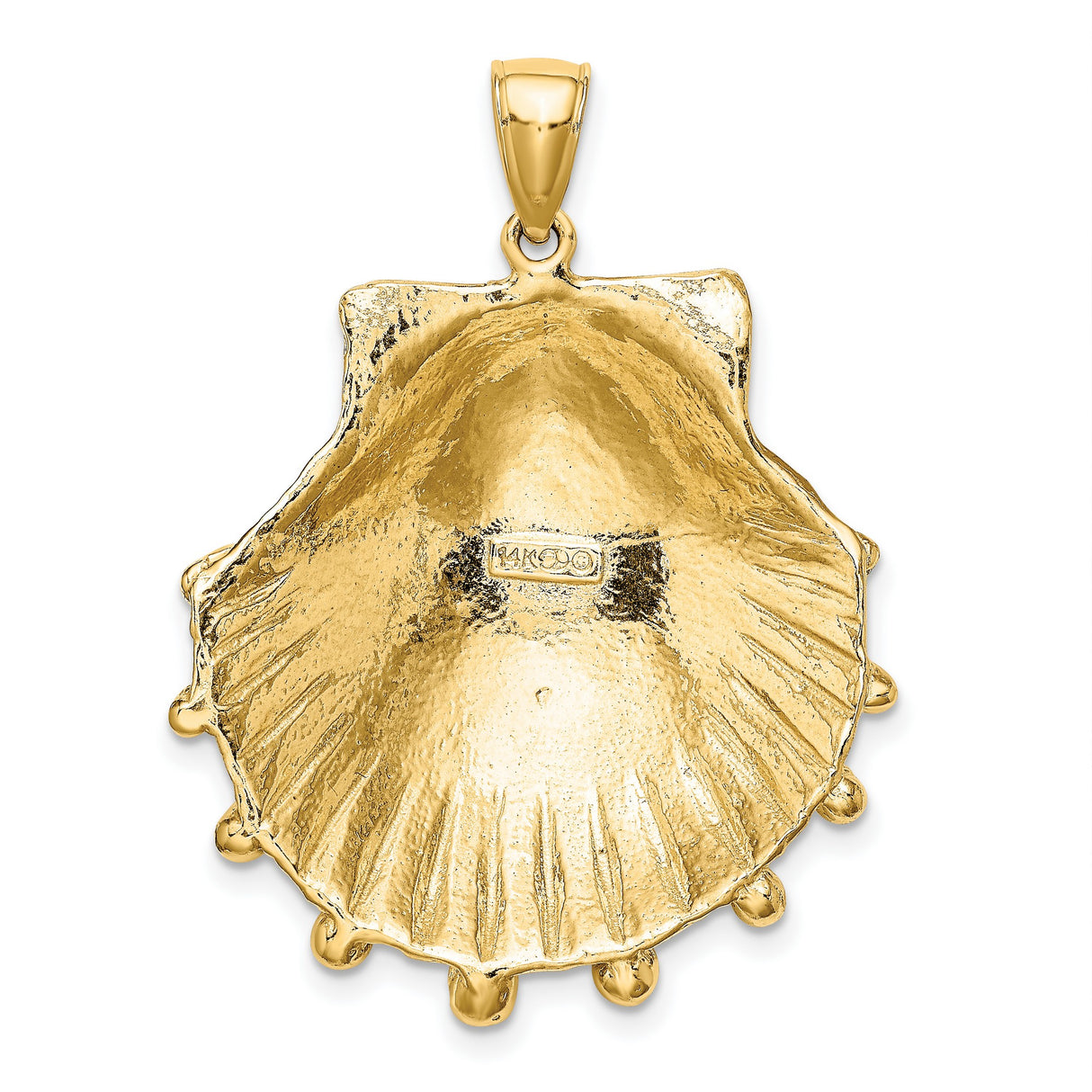 14k Yellow Gold Scallop Shell Pendant, Camino de Santiago Christian Travel Charm
