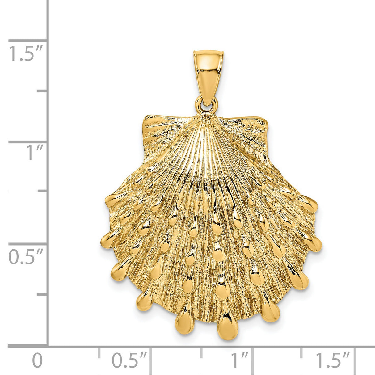 14k Yellow Gold Scallop Shell Pendant, Camino de Santiago Christian Travel Charm