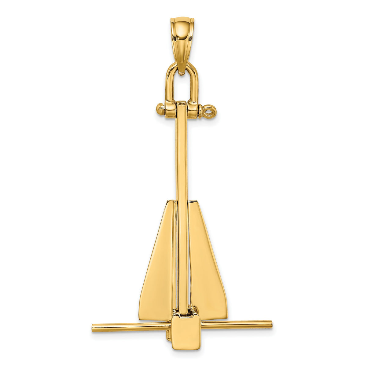 14k Yellow Gold Sailboat Pendant with Detailed Sail and Mast, Nautical Charm