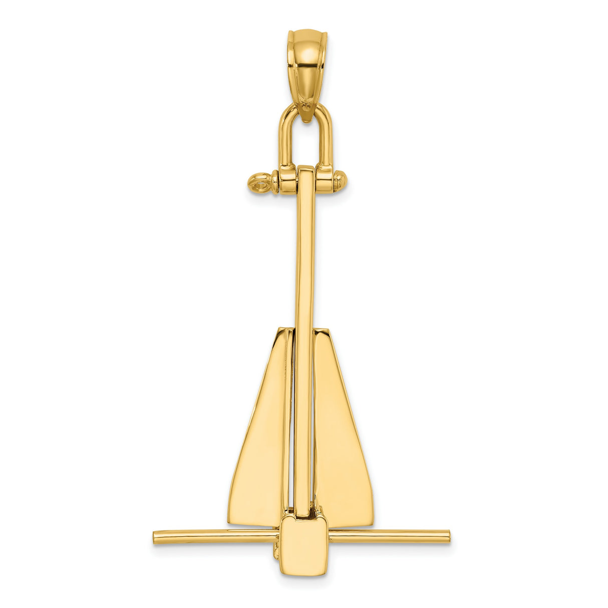 14k Yellow Gold Sailboat Pendant with Detailed Sail and Mast, Nautical Charm