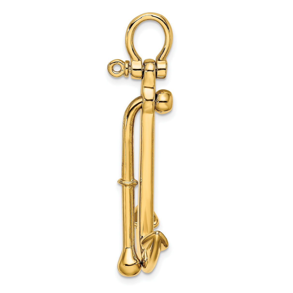 14k Yellow Gold Anchor Pendant, Nautical Maritime Charm Symbolizing Faith, Hope, and Strength