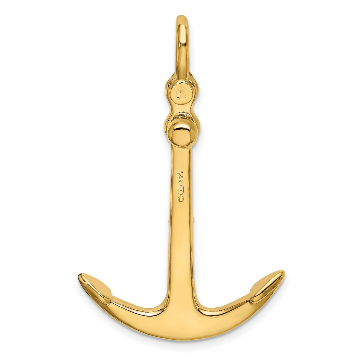 14k Yellow Gold Anchor Pendant, Nautical Maritime Charm Symbolizing Faith, Hope, and Strength